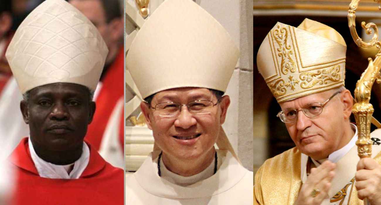 Peter Tukson, Luis Antonio Tagle y Peter Erdö, tres de los candidatos para suceder al Papa Francisco.