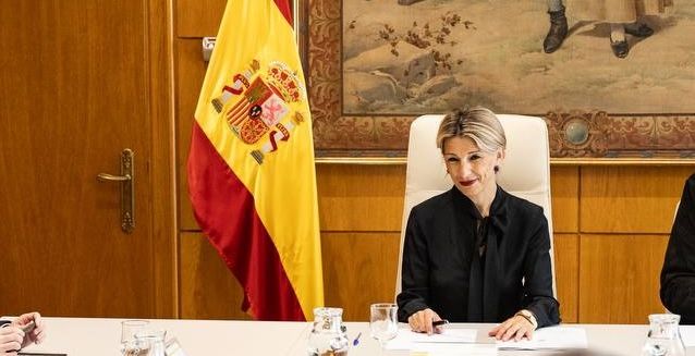 La vicepresidenta Yolanda Díaz, en una reunión reciente.