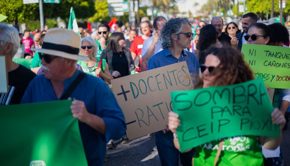 Protesta por una educación digna y de calidad en Jerez.