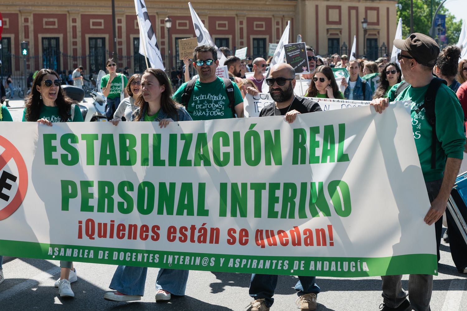 Una manifestación reciente pidiendo la estabilización real del personal interino docente.