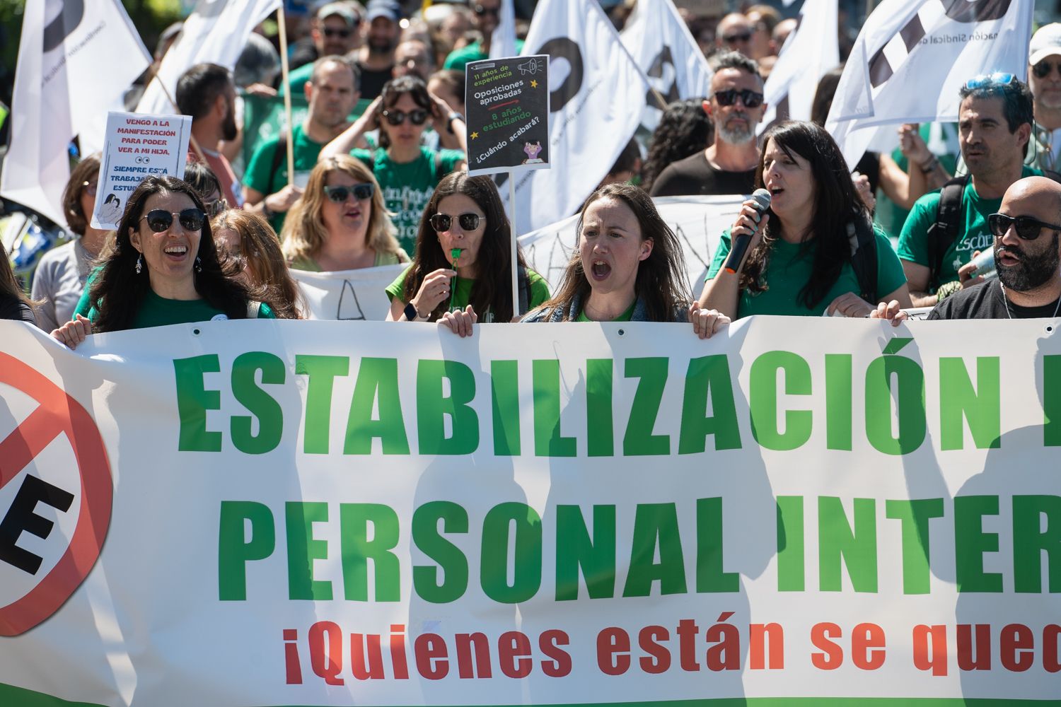 Manifestación de interinos en Sevilla.