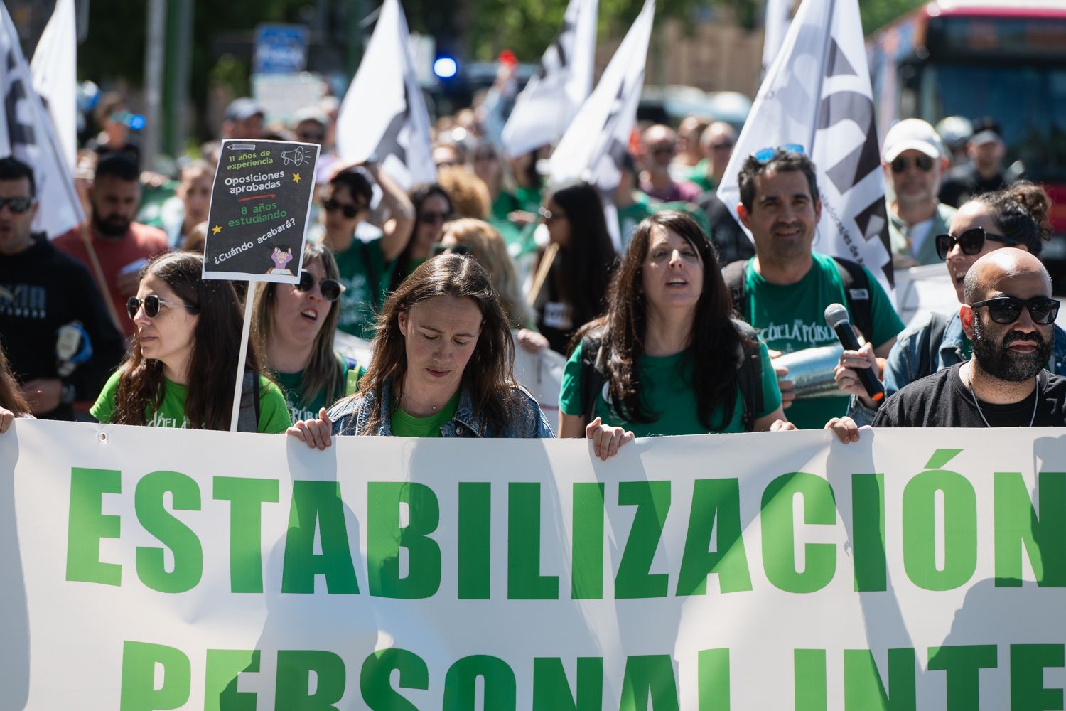 Una manifestación de docentes interinos en una imagen de archivo.