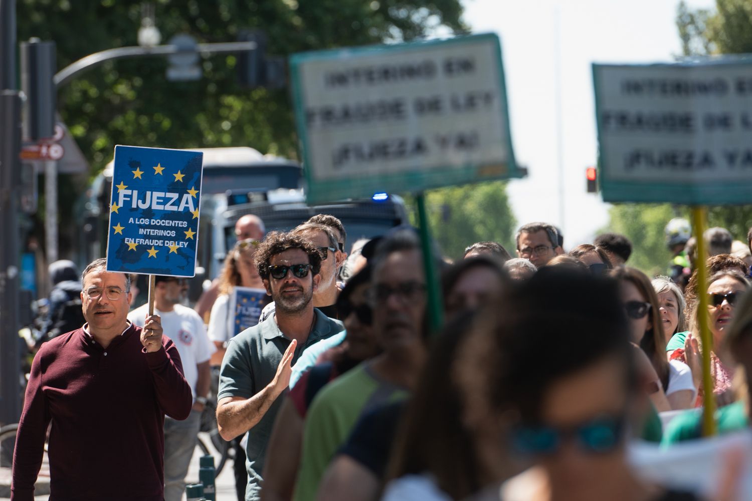 Manifestación reciente de interinos de la educación pública en Sevilla.