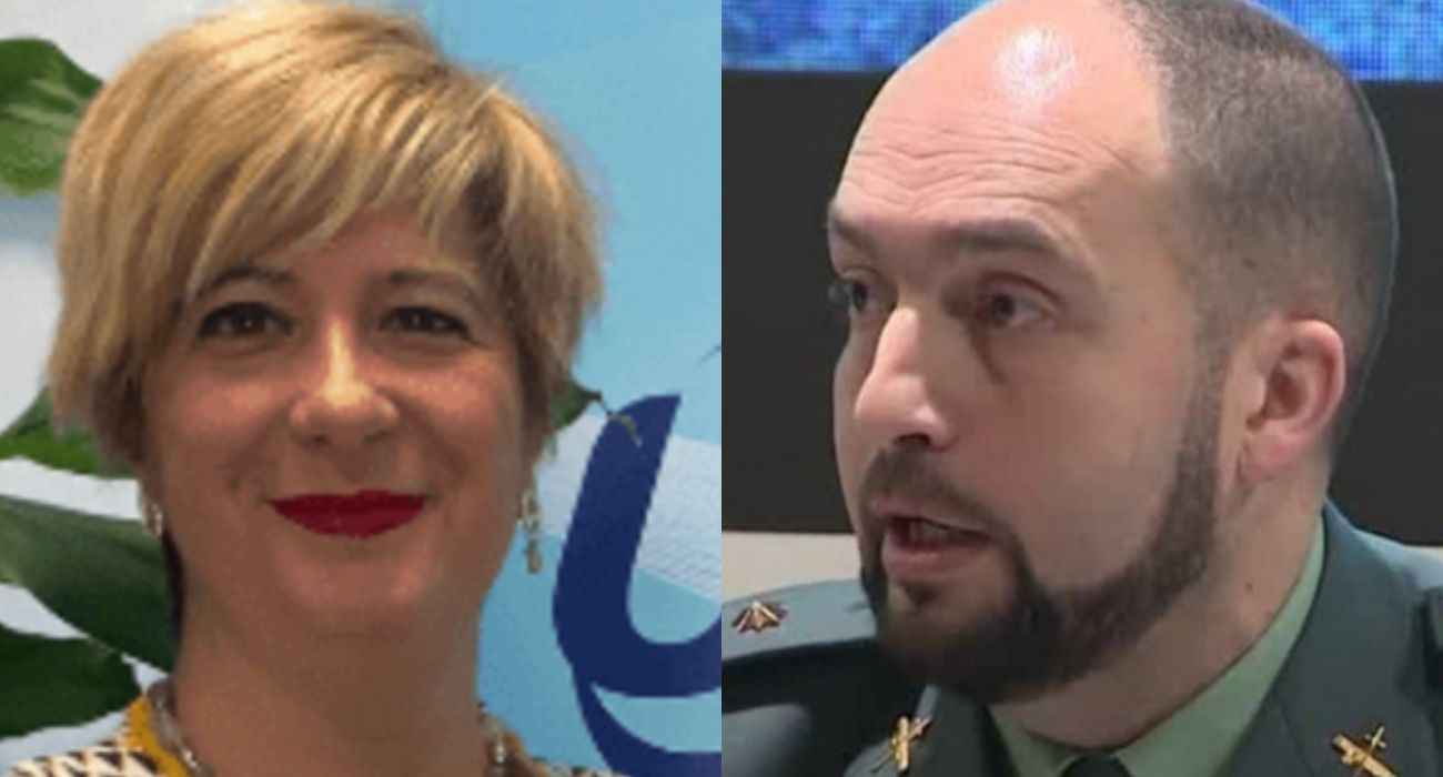 Leire Díez y el teniente coronel de la Guardia Civil y jefe de la UCO, Antonio Balas.
