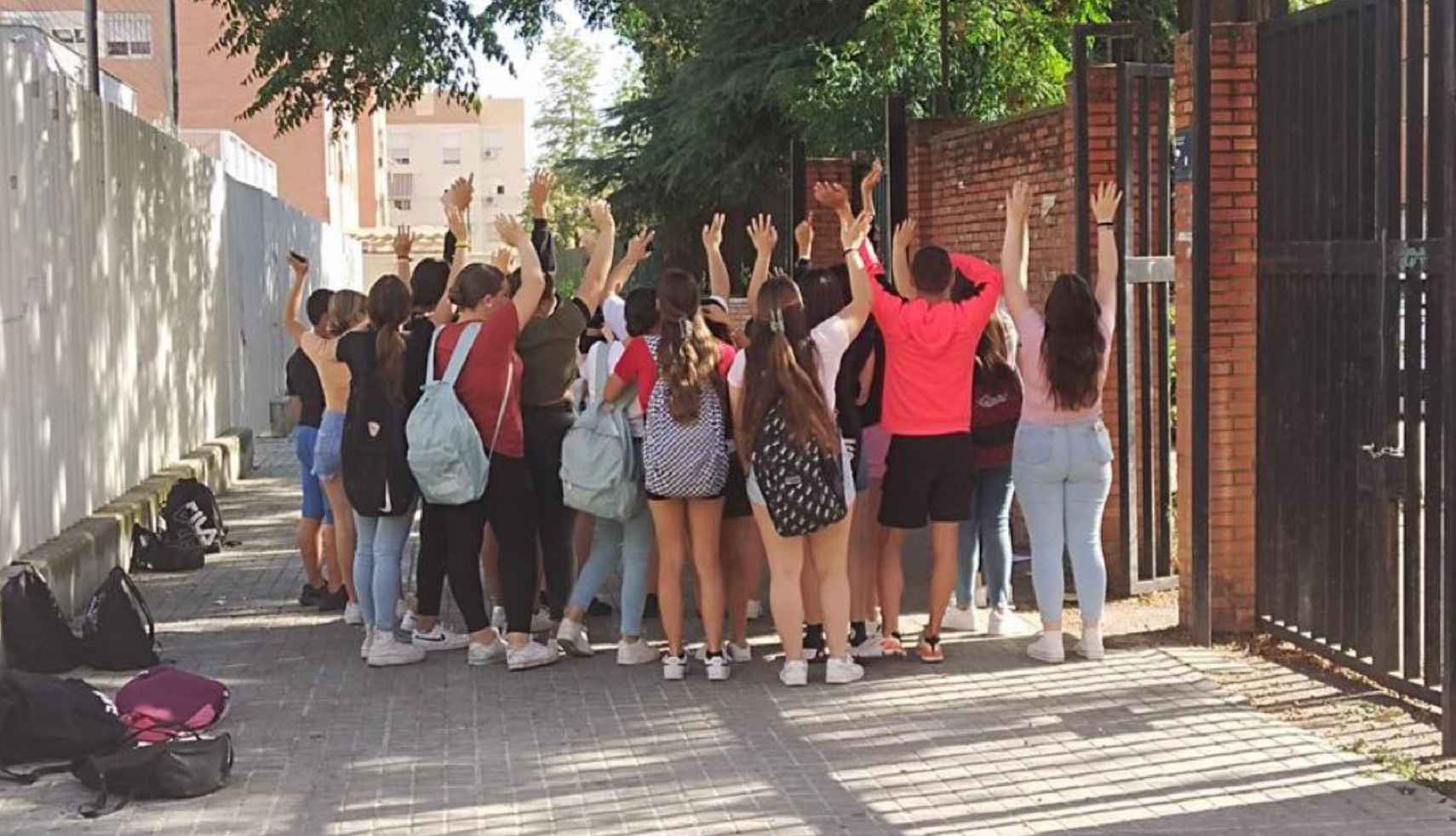 Una protesta el verano pasado debido a las altas temperaturas en colegios de la provincia de Sevilla.