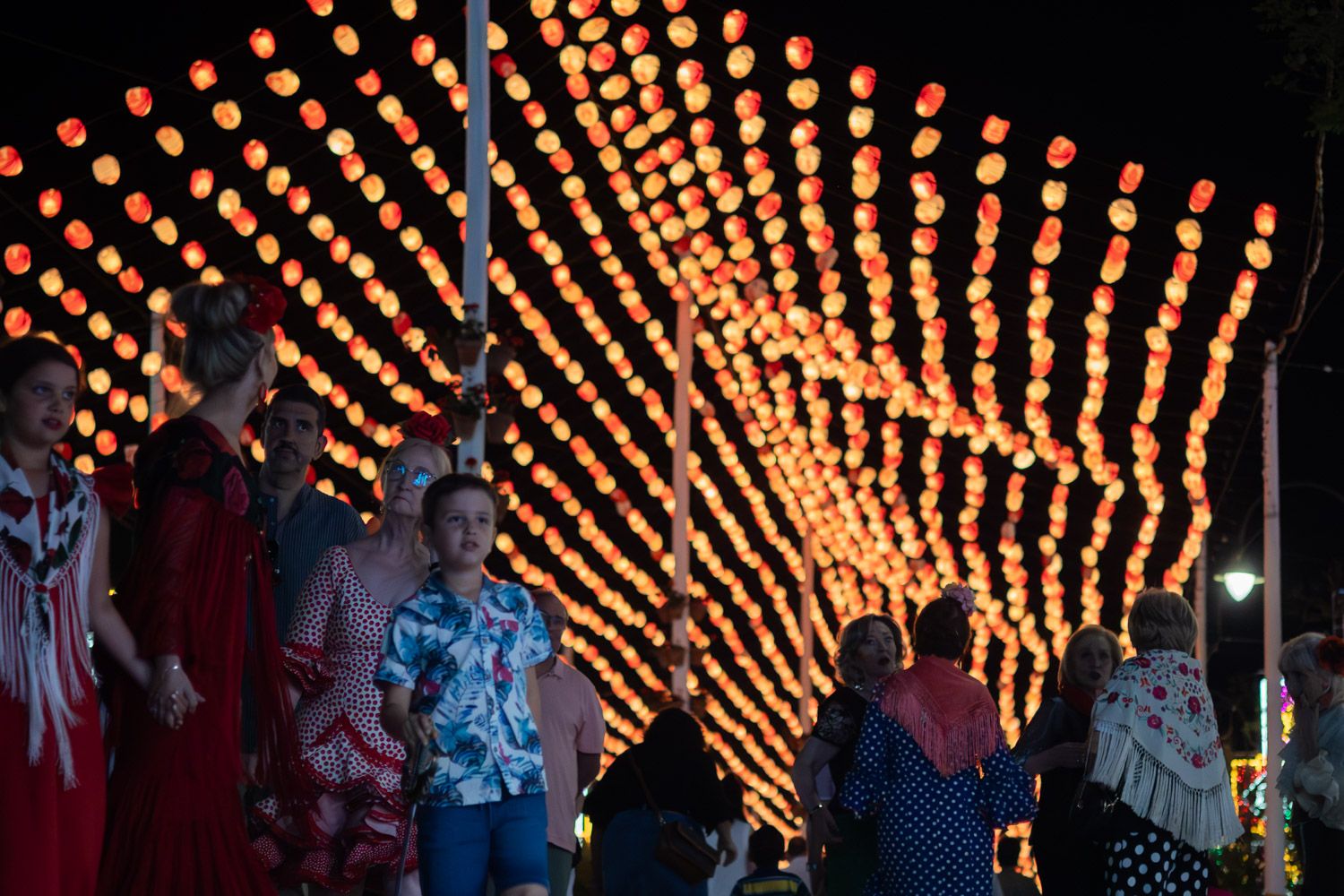 Alumbrado en la Feria de Sanlúcar.