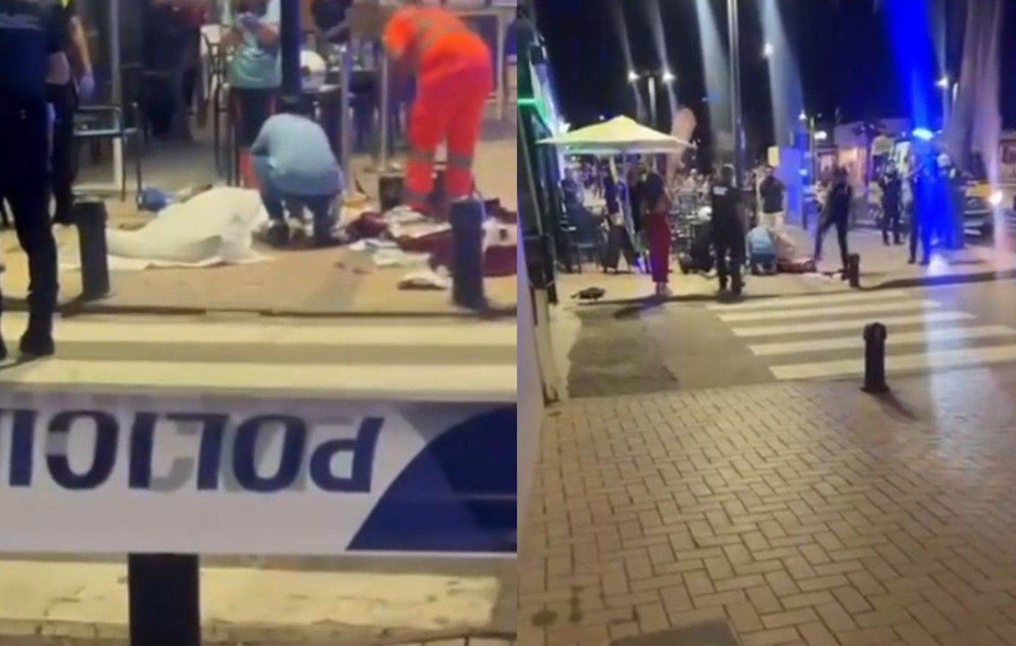 Los servicios sanitarios tras el tiroteo en Fuengirola.