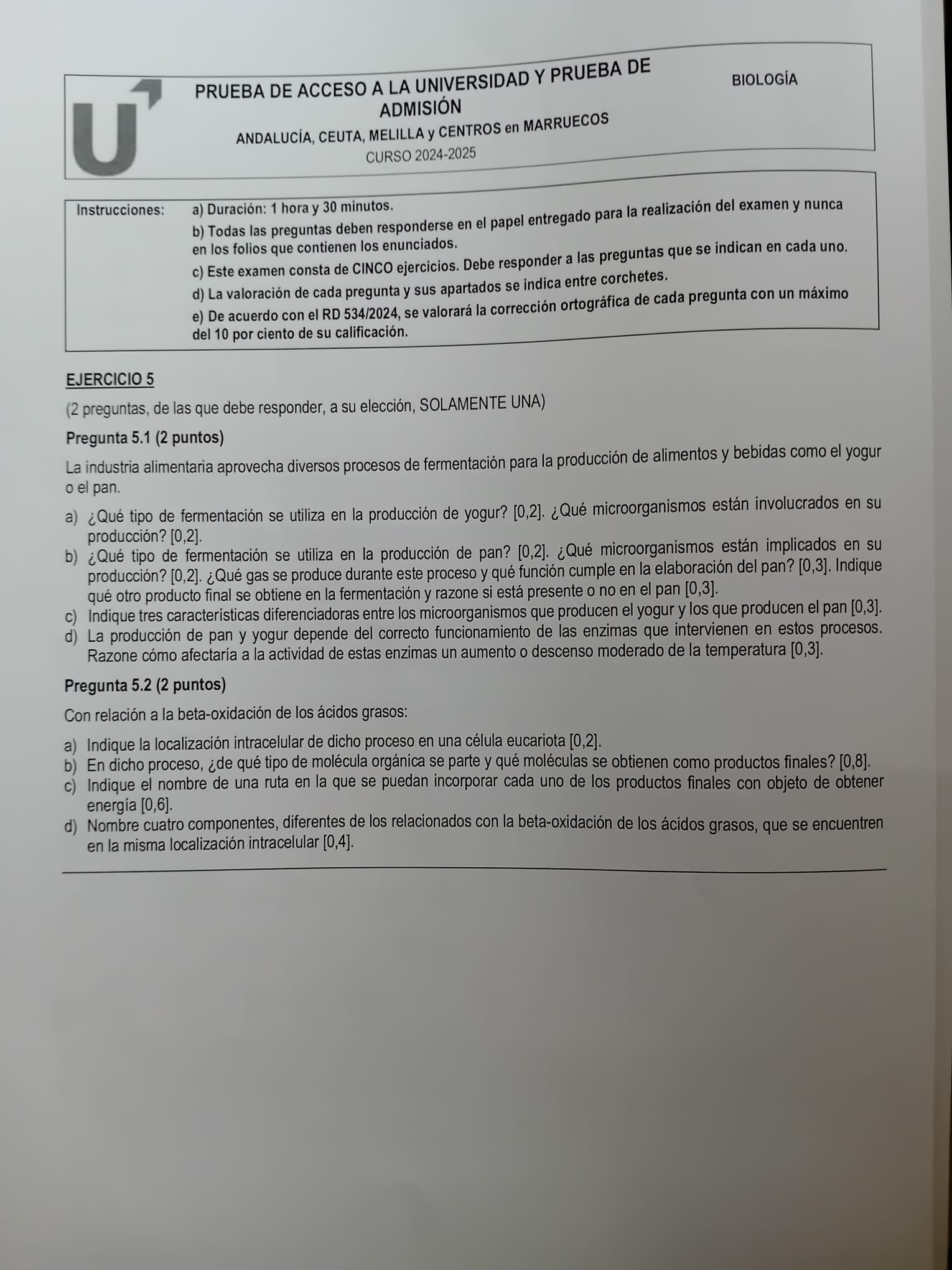 La pregunta final de Biología.