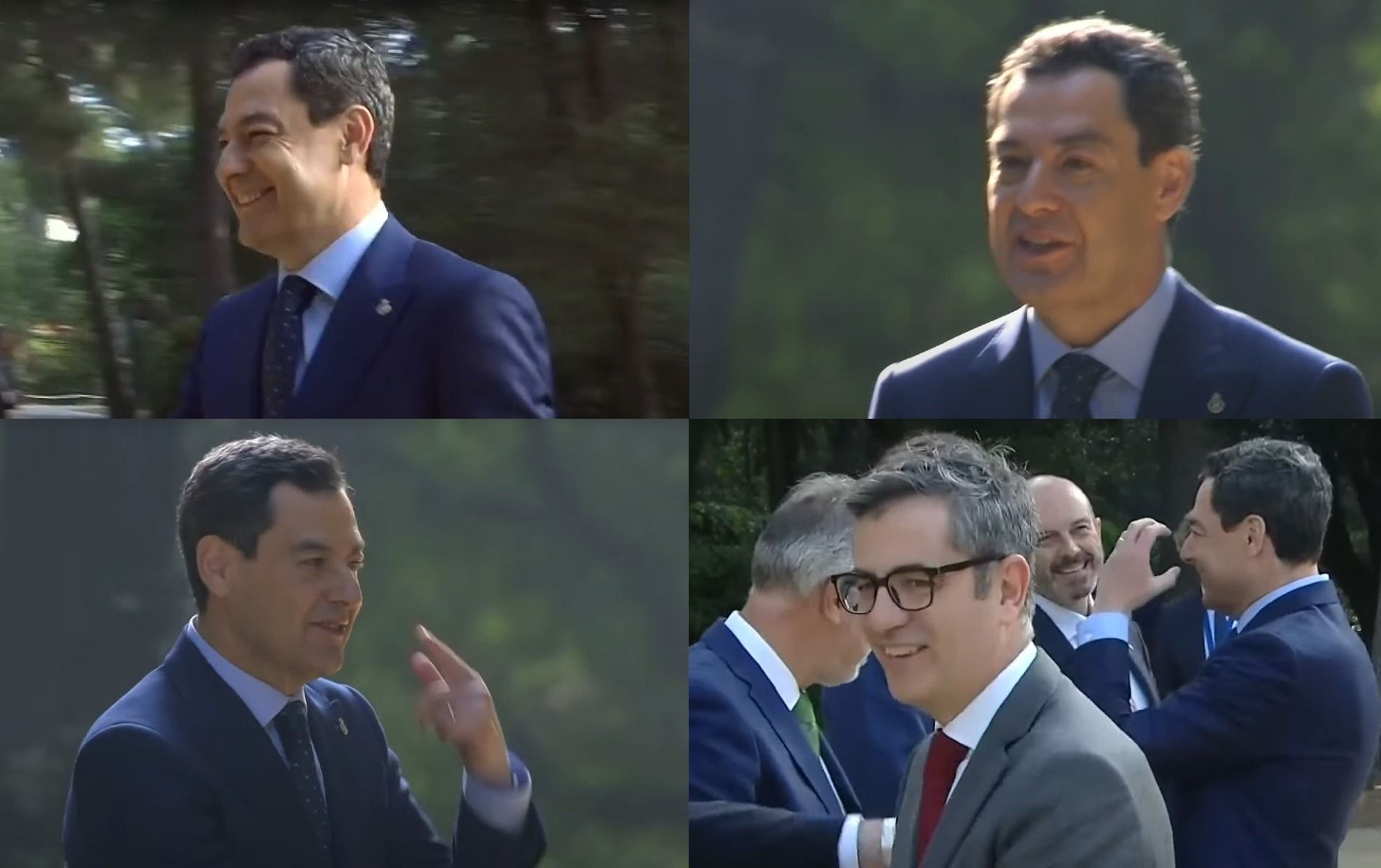 Varios planos de Juanma Moreno, con un problema en el ojo en la Conferencia de Presidentes.