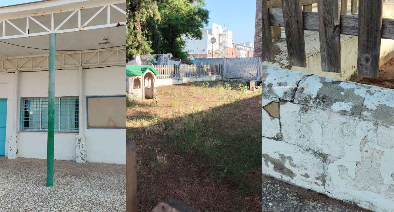 Tres imágenes del estado del CEIP El Retiro.