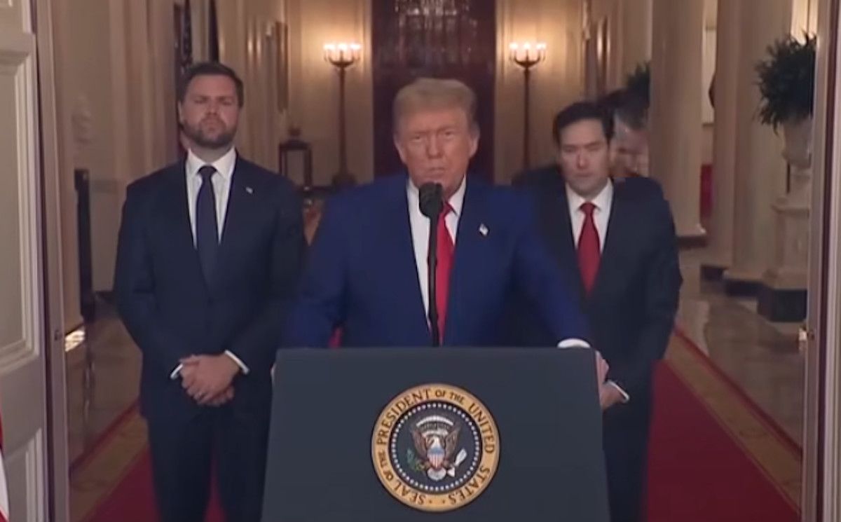 Donald Trump, durante el anuncio de su ataque a Irán.