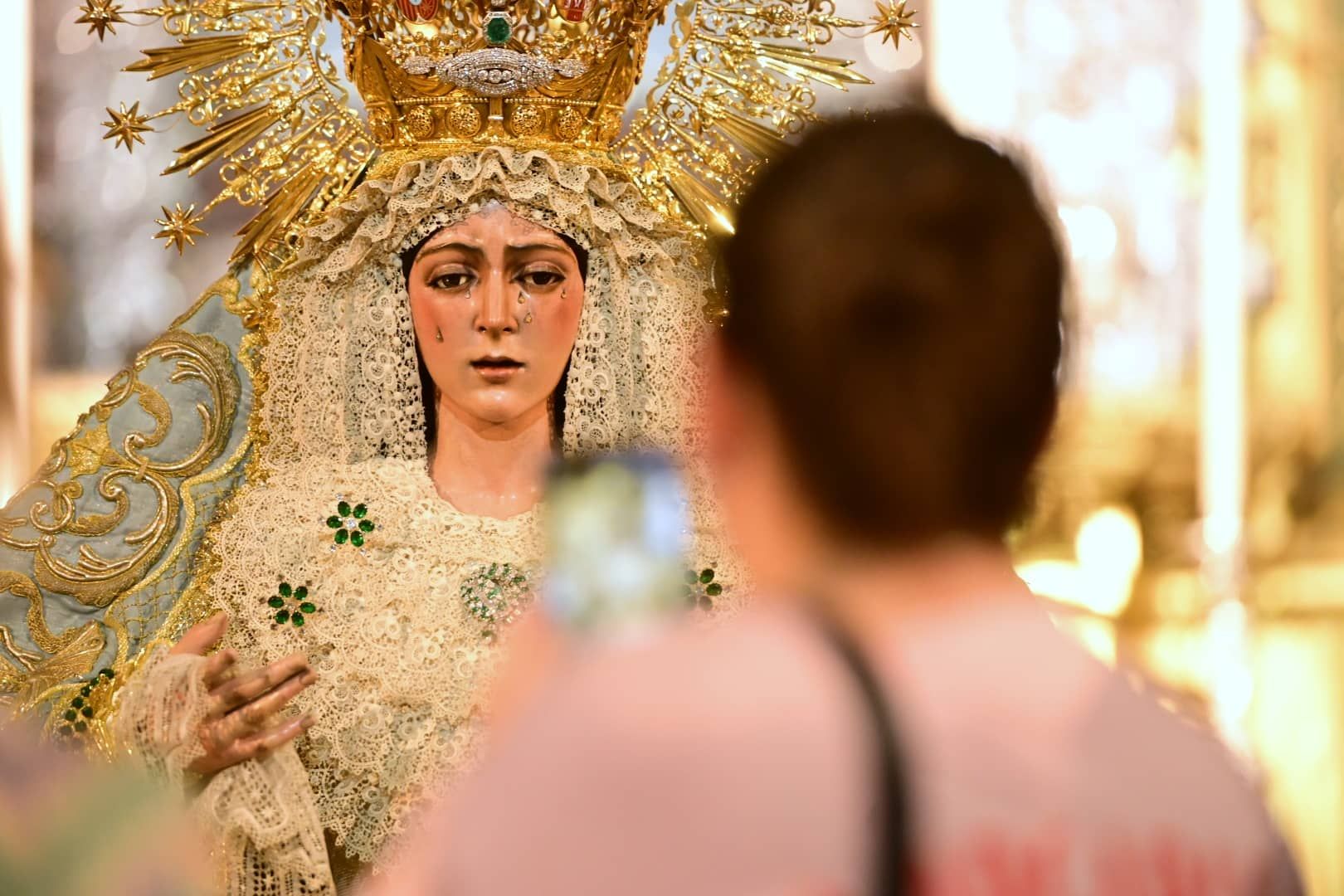 La Macarena durante los días que estuvo en veneración.