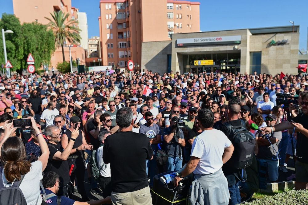 Una de las movilizaciones llevadas a cabo durante la huega del sector del metal en Cádiz. Una de las movilizaciones llevadas a cabo durante la huega del sector del metal en Cádiz.