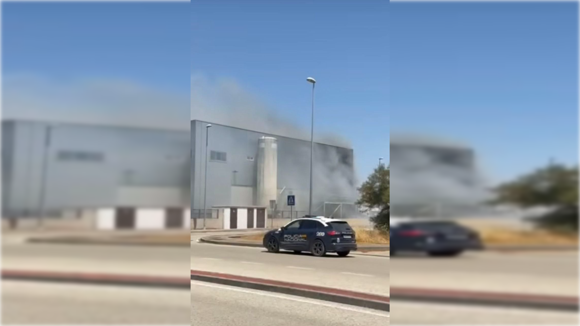 Imagen del incendio compartida por Radio Puerto.