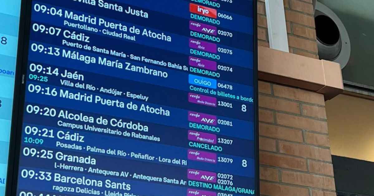 Imagen del caos en Renfe compartida en redes sociales. Imagen del caos en Renfe compartida en redes sociales.