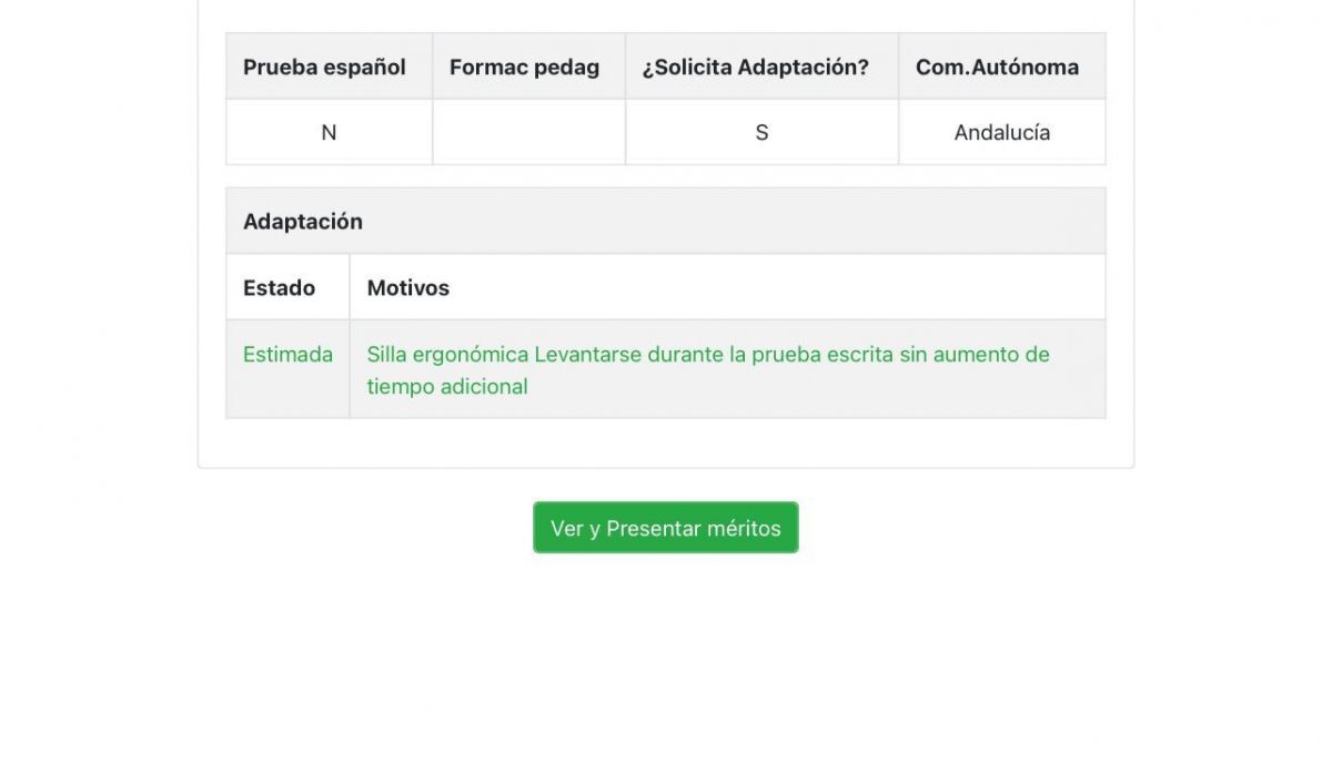Solicitud concedida por la Junta