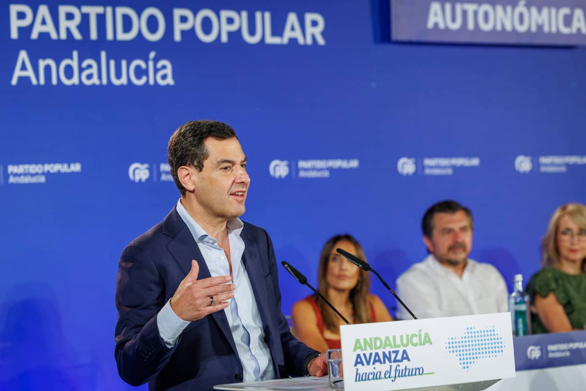 Juanma Moreno, en un acto del PP este miércoles.