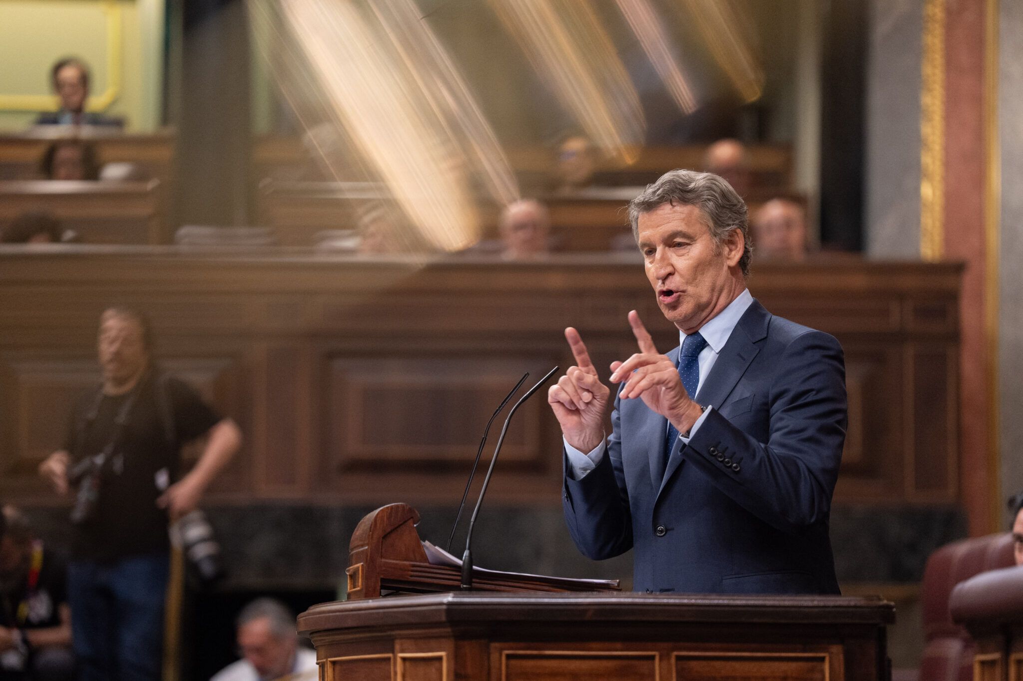 Feijóo, en la tribuna del Congreso, días atrás.