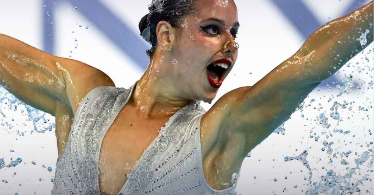 La nadadora Iris Tió, durante su ejercicio. La nadadora Iris Tió, durante su ejercicio.