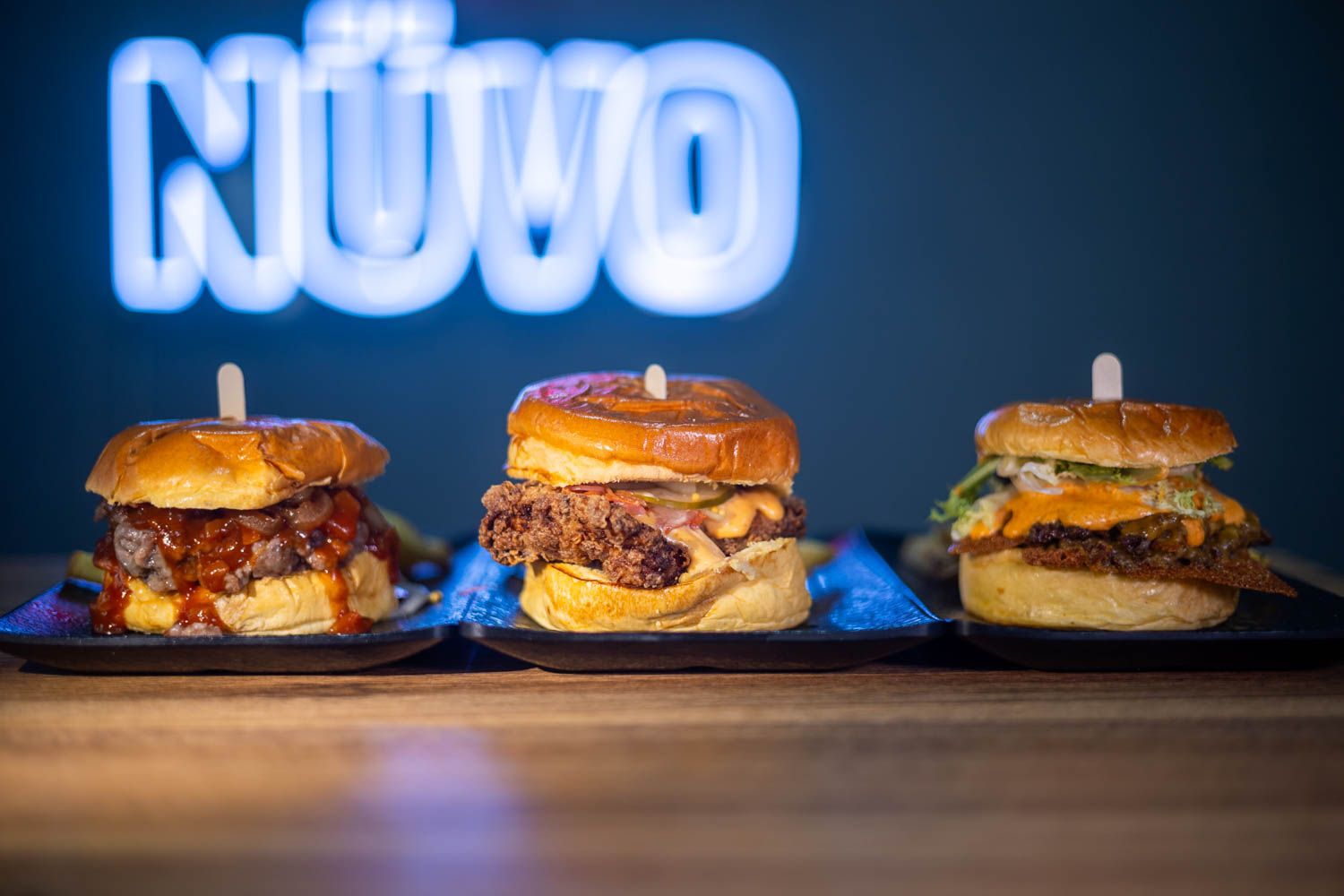 Tres hamburguesas del nuevo establecimiento de la Plaza del Caballo.