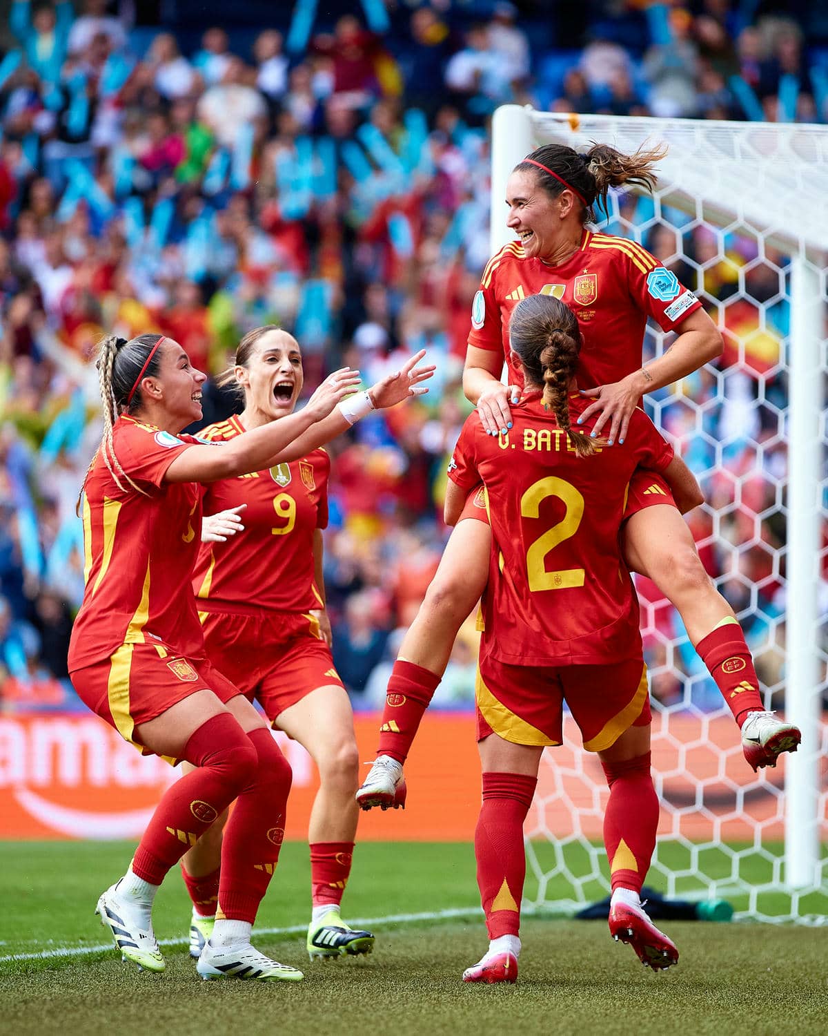 La celebración del gol.