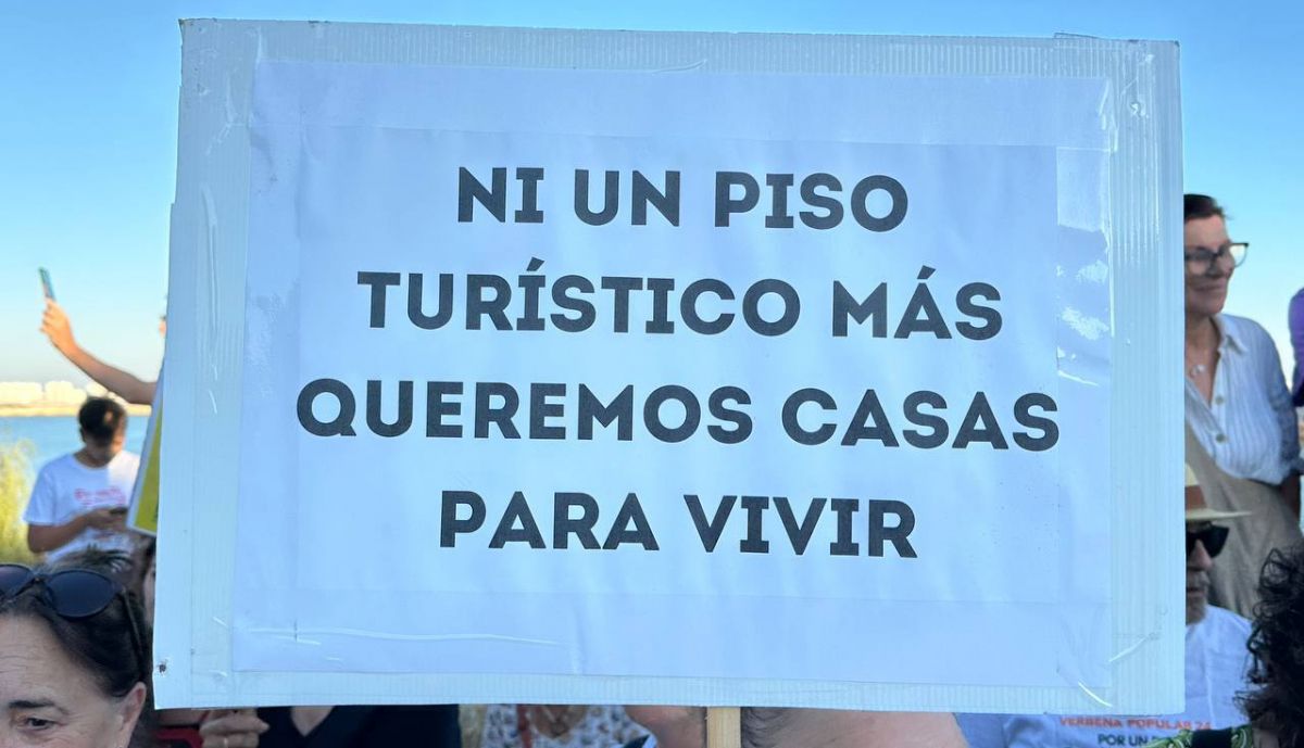 Pancartas durante la protesta