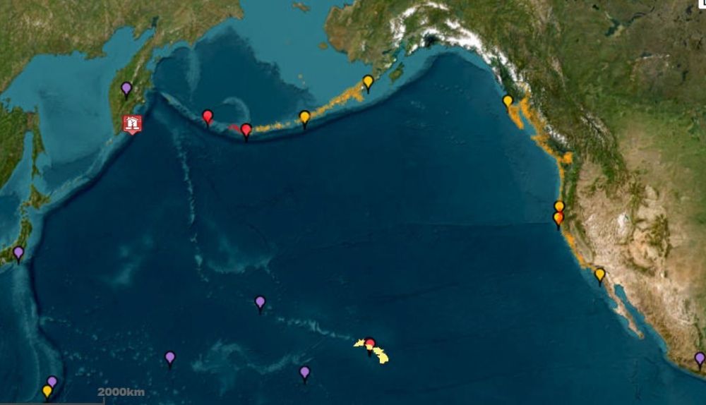El sistema de alerta estadounidense marca varios puntos de riesgo muy alto.