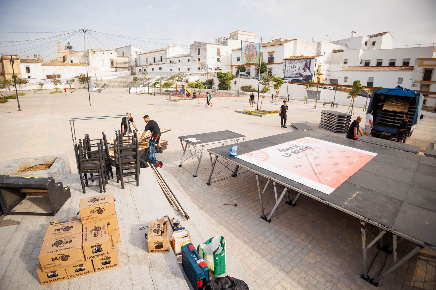 El escenario preparado para la Fiesta de la Bulería.