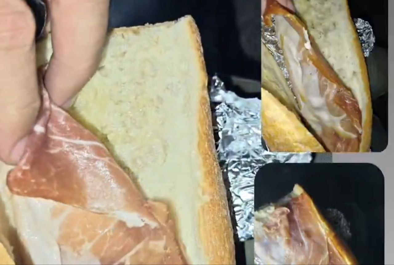 Bocadillo que han comido los miembros del Infoca.