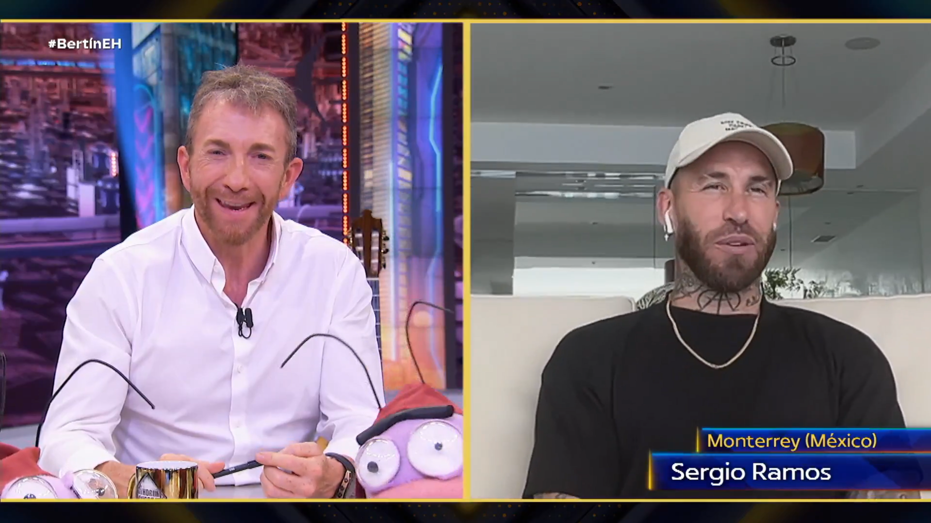 Sergio Ramos en su conexión en El Hormiguero. Sergio Ramos en su conexión en El Hormiguero.