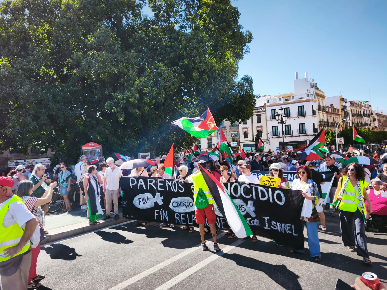 Manifestación solidaria por Palestina en Sevilla.