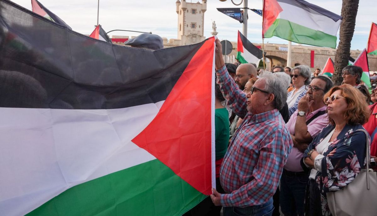 Concentración de la cadena humana Palestina. 1378