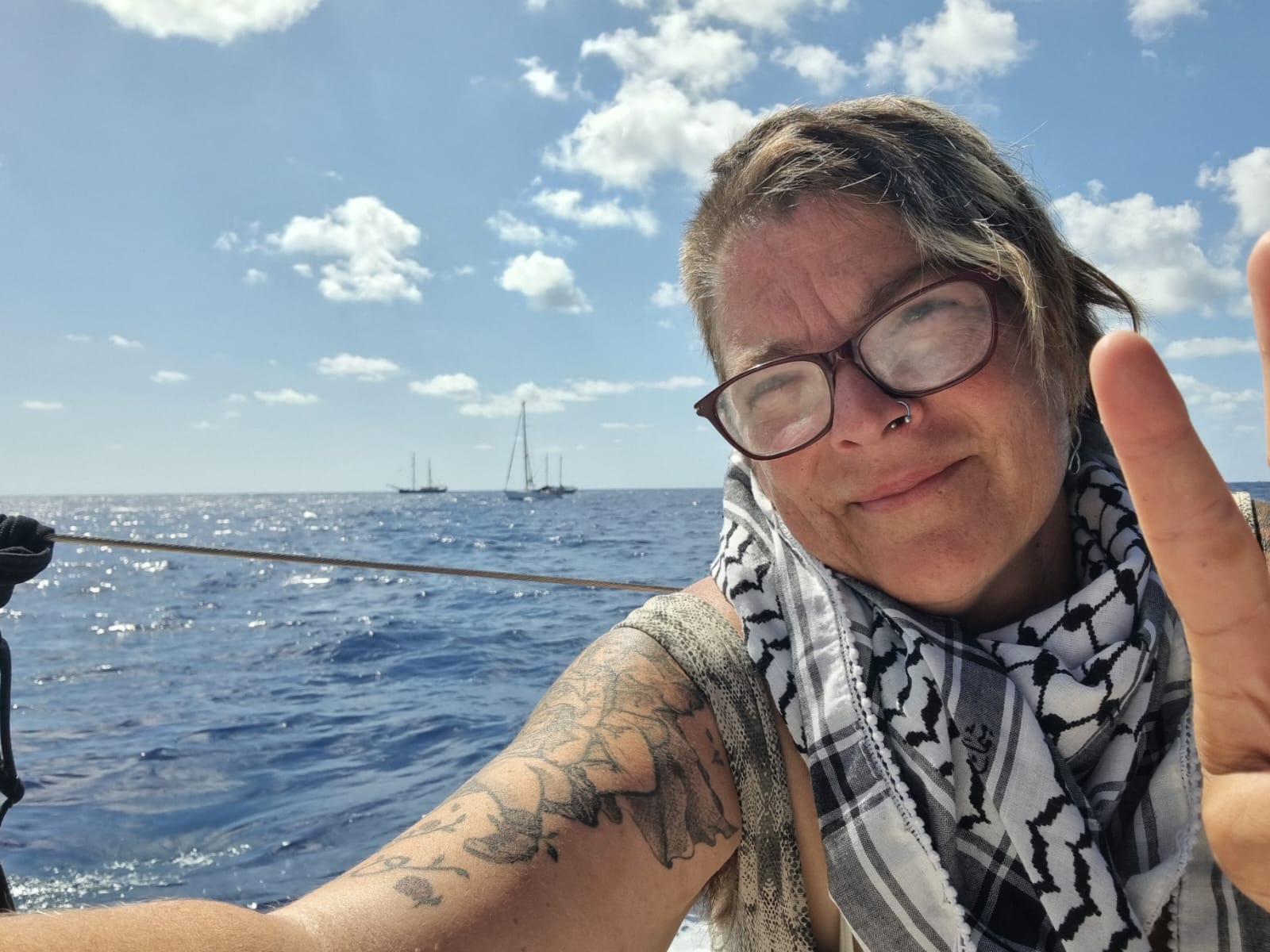 Naé, en la flotilla hacia Gaza.