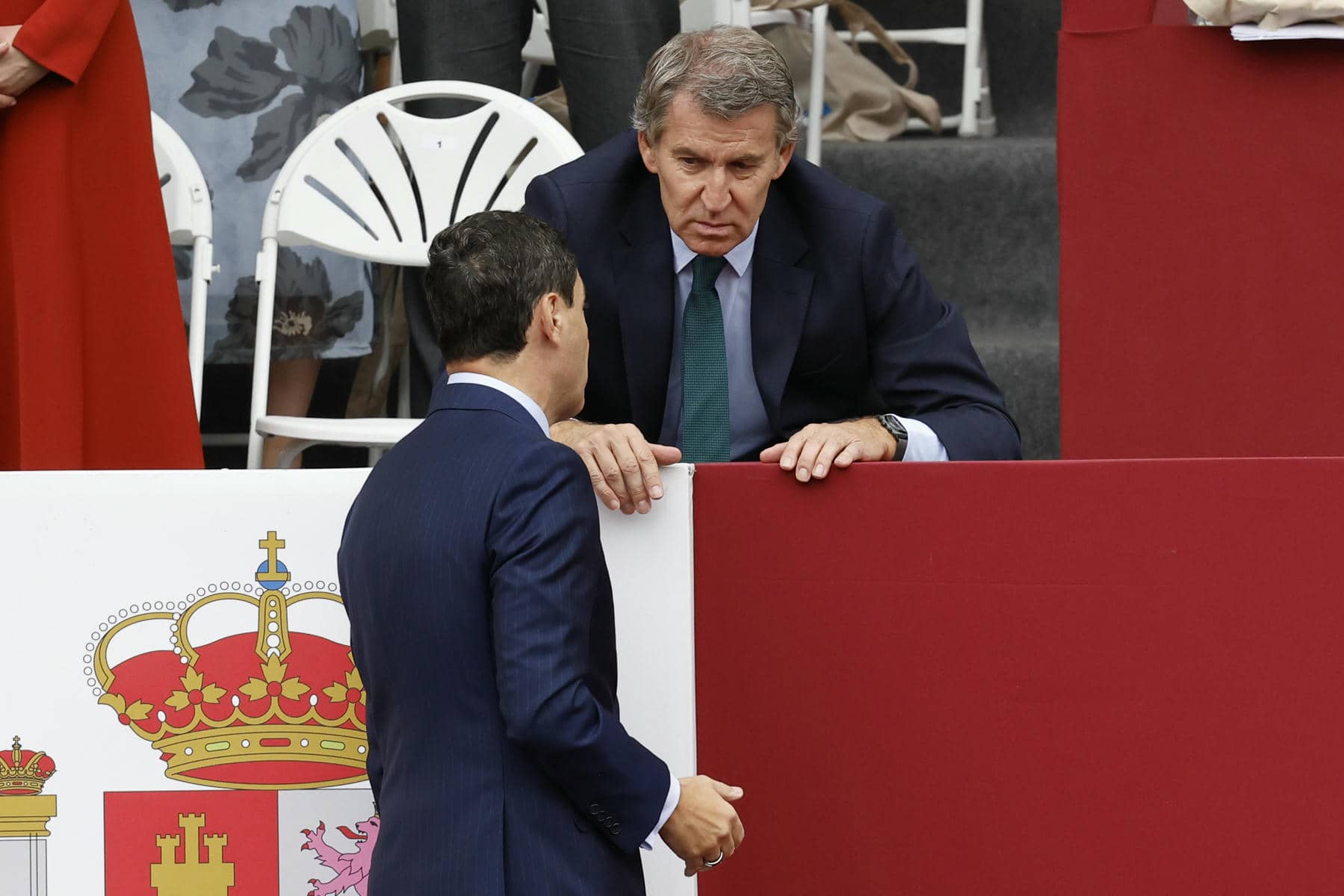 Moreno y Feijóo, en el desfile.