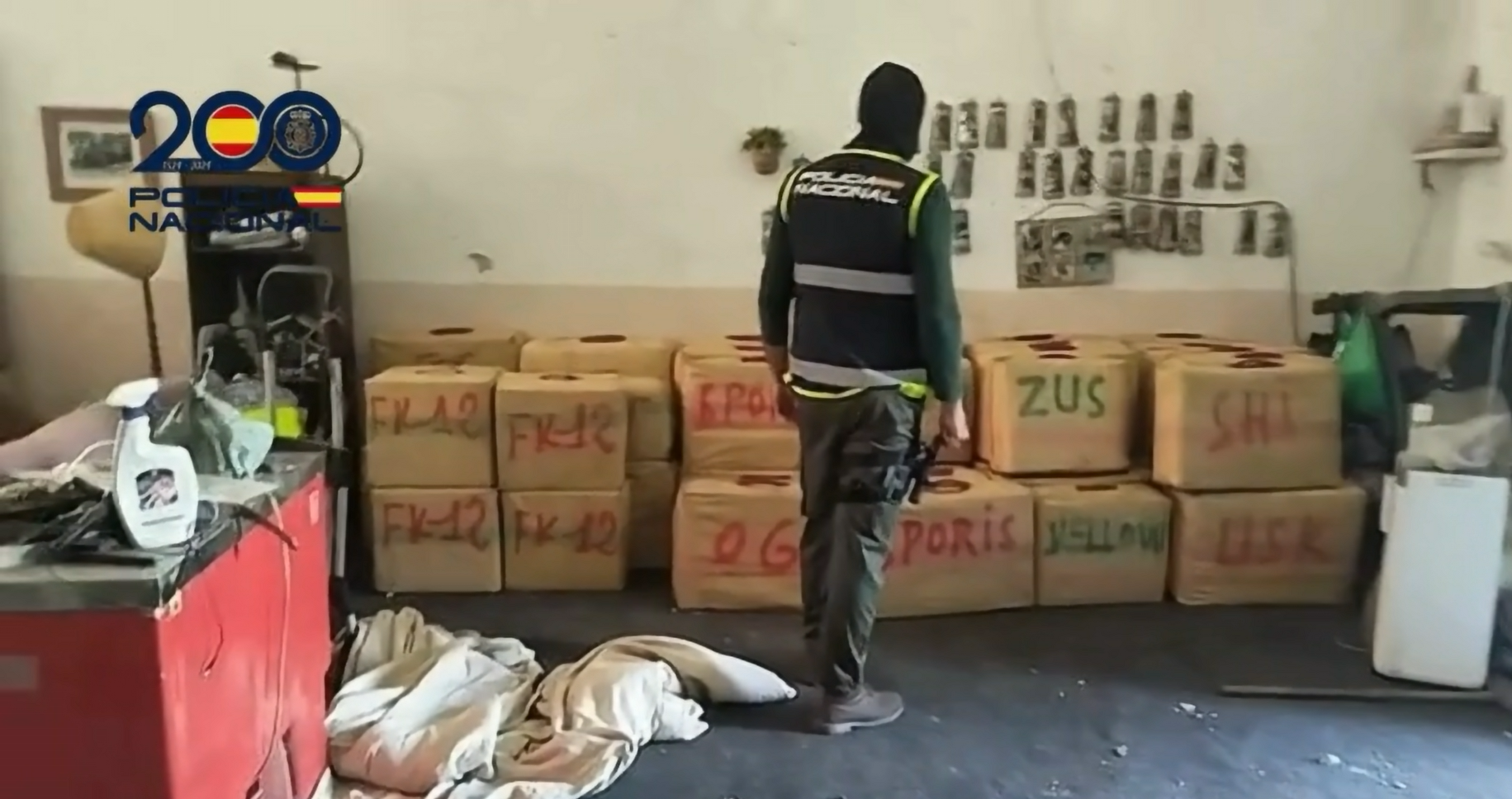 Intervención de la Policía en una finca de Jerez.