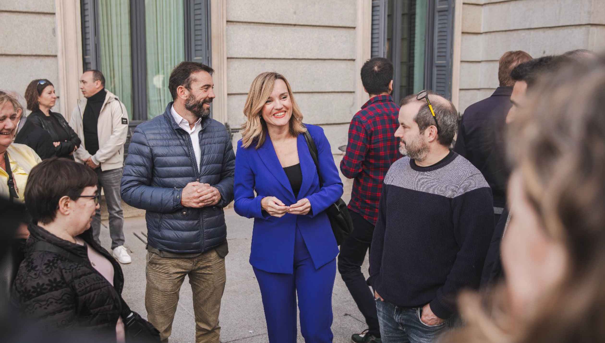 Pilar Alegría, que no recibió el pasado 6 de noviembre a las familias de las víctimas de la violencia escolar, en una recepción en el Congreso de los Diputados.