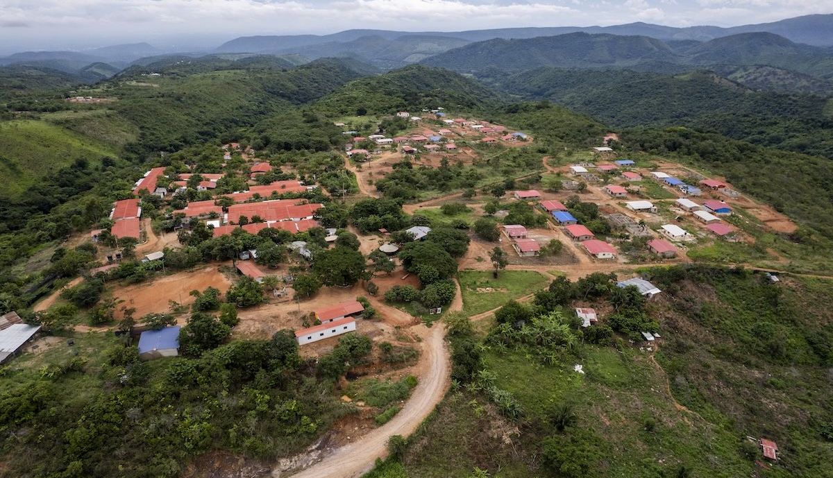 Vista aérea del Antiguo Espacio Territorial de Capacitación y Reincorporación para de Tierra Grata (Cesar, Colombia)