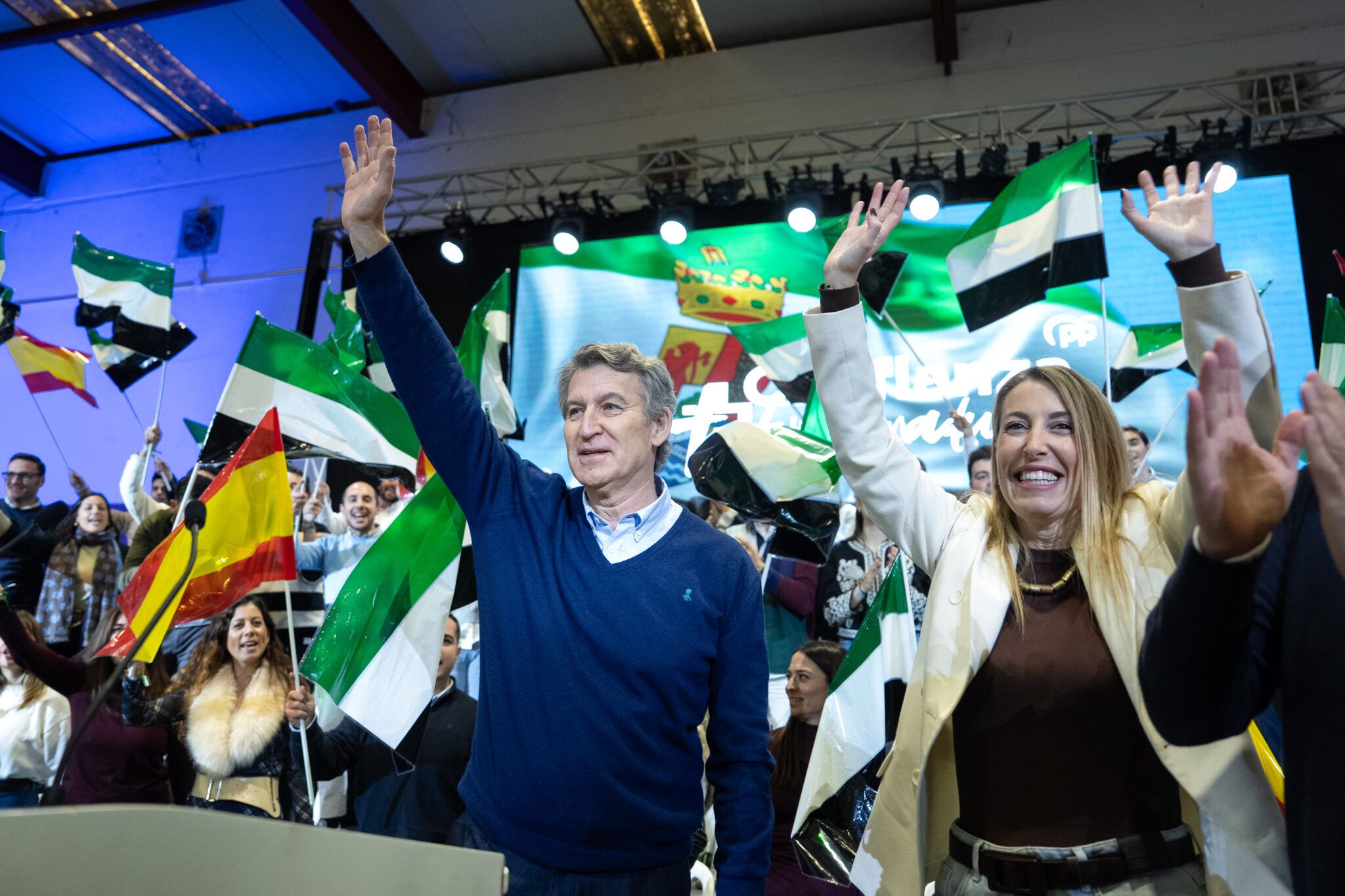 Alberto Núñez Feijóo, en una imagen reciente en la campaña de Extremadura.