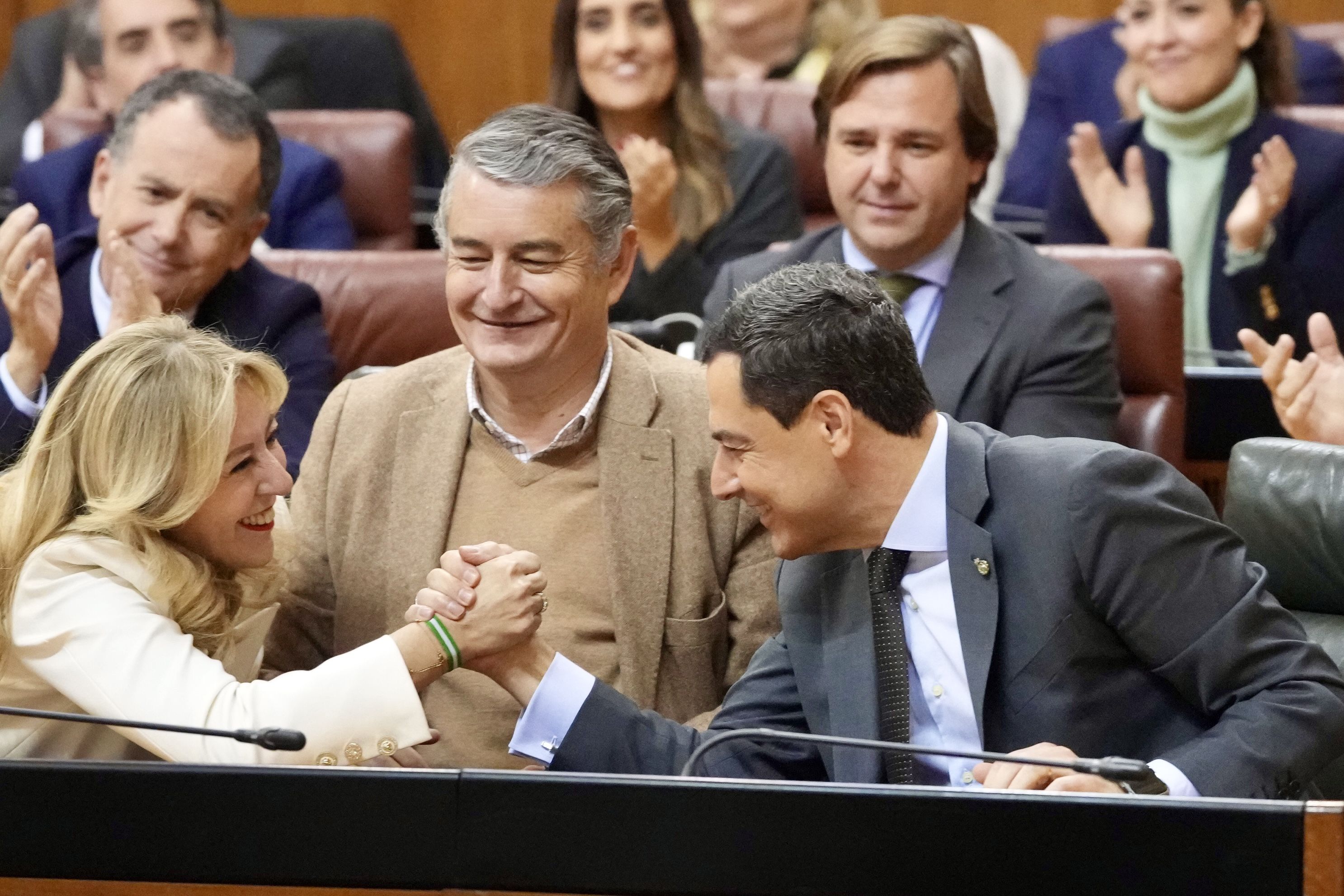 Juanma Moreno tras aprobar los presupuestos.