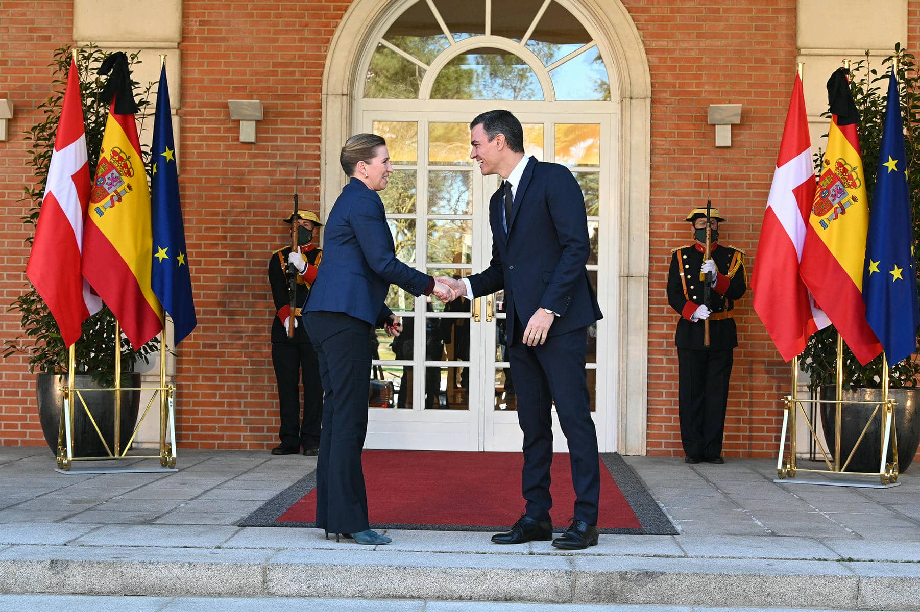 La primera ministra danesa, Mette Frederiksen, en su visita a La Moncloa en 2022.