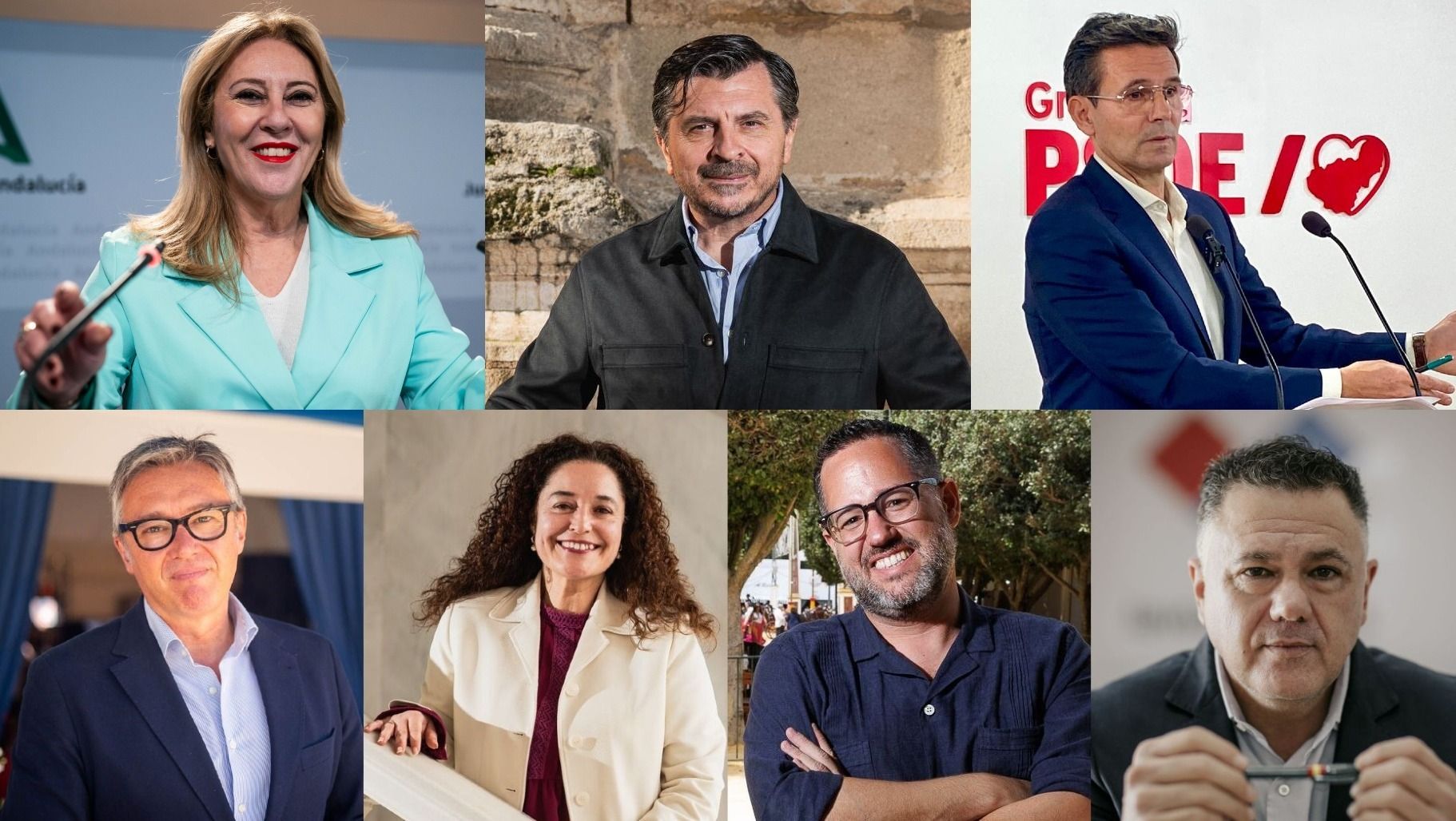 Siete protagonistas de la política andaluza.