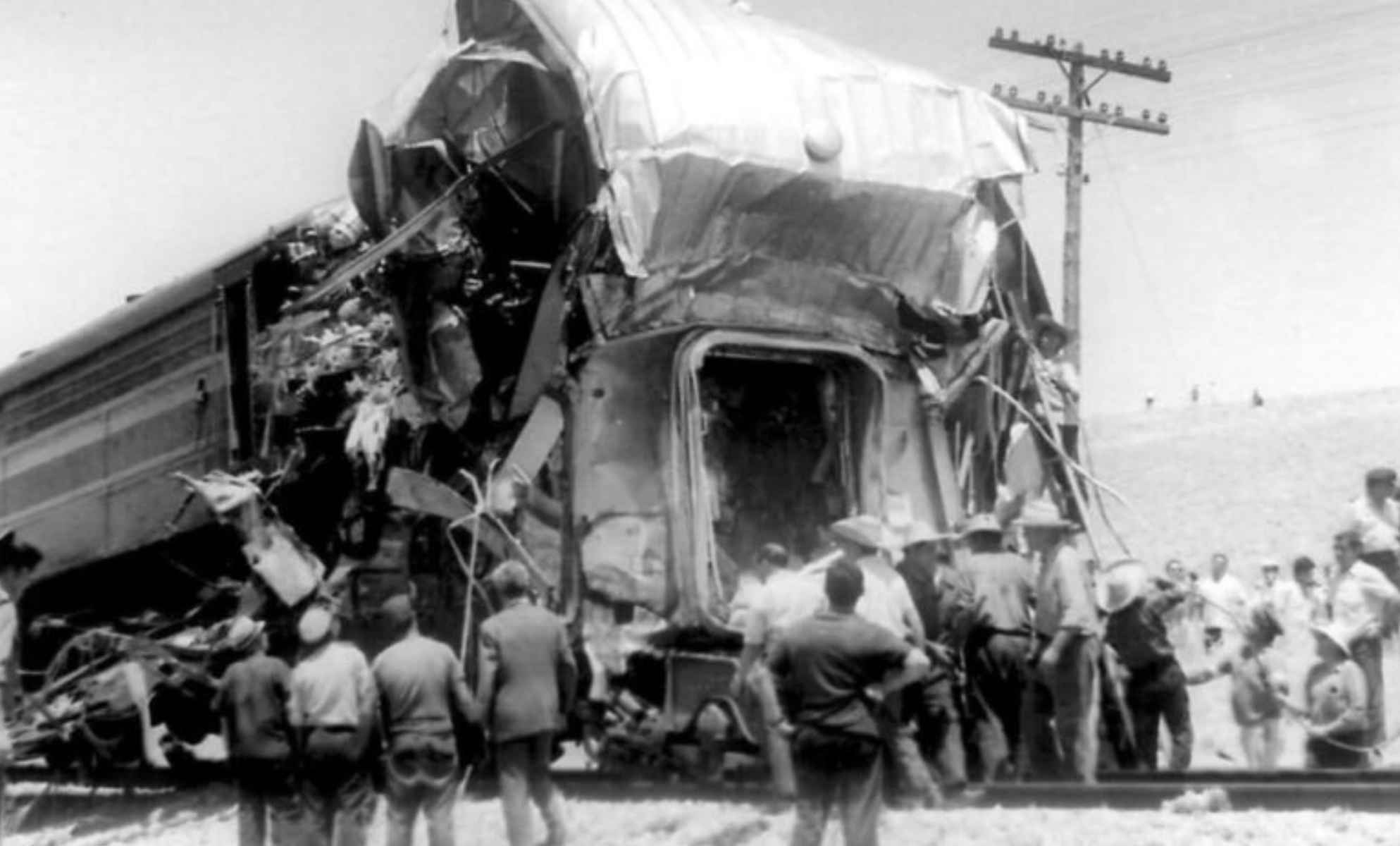 Una imagen del accidente de tren de El Cuervo en 1972.