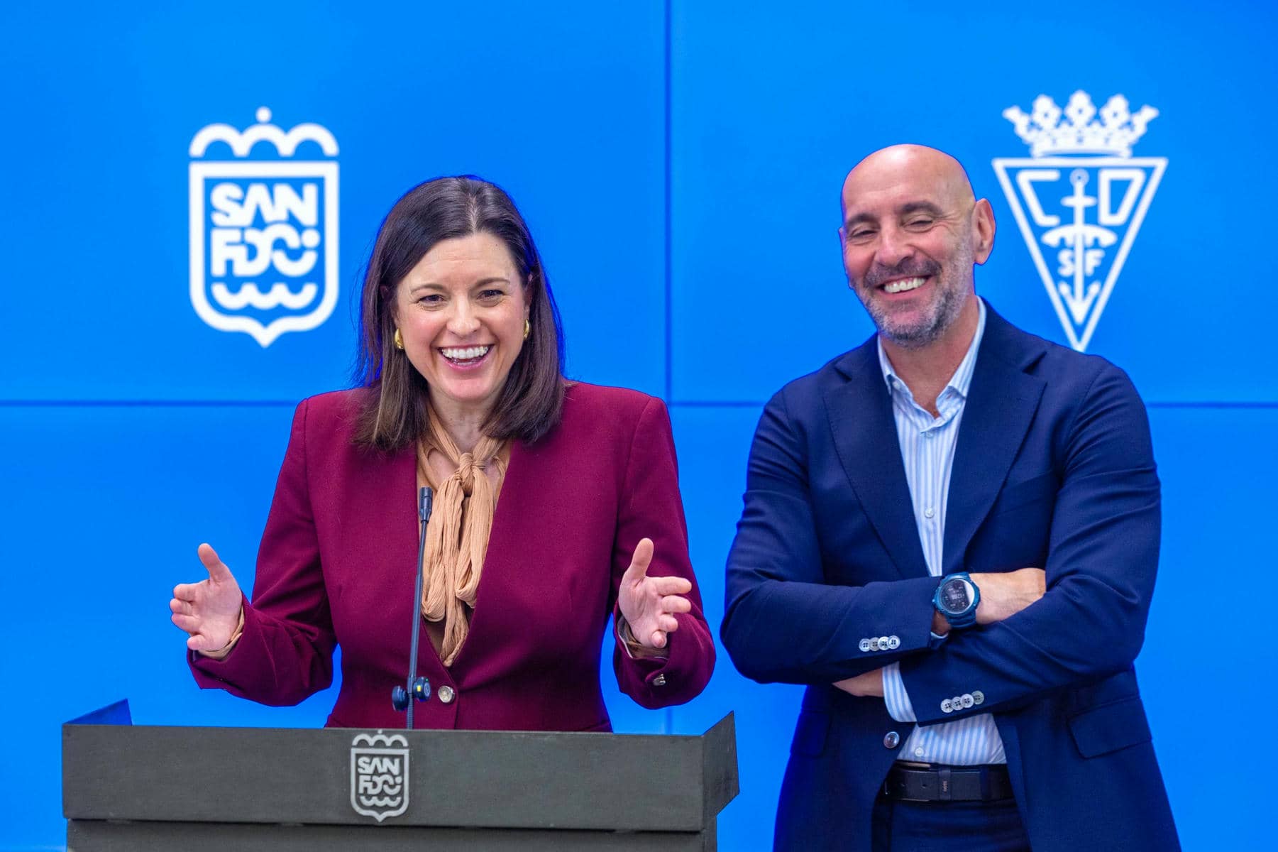 Patricia Cavada y Ramón Rodríguez, Monchi, en la rueda de prensa.