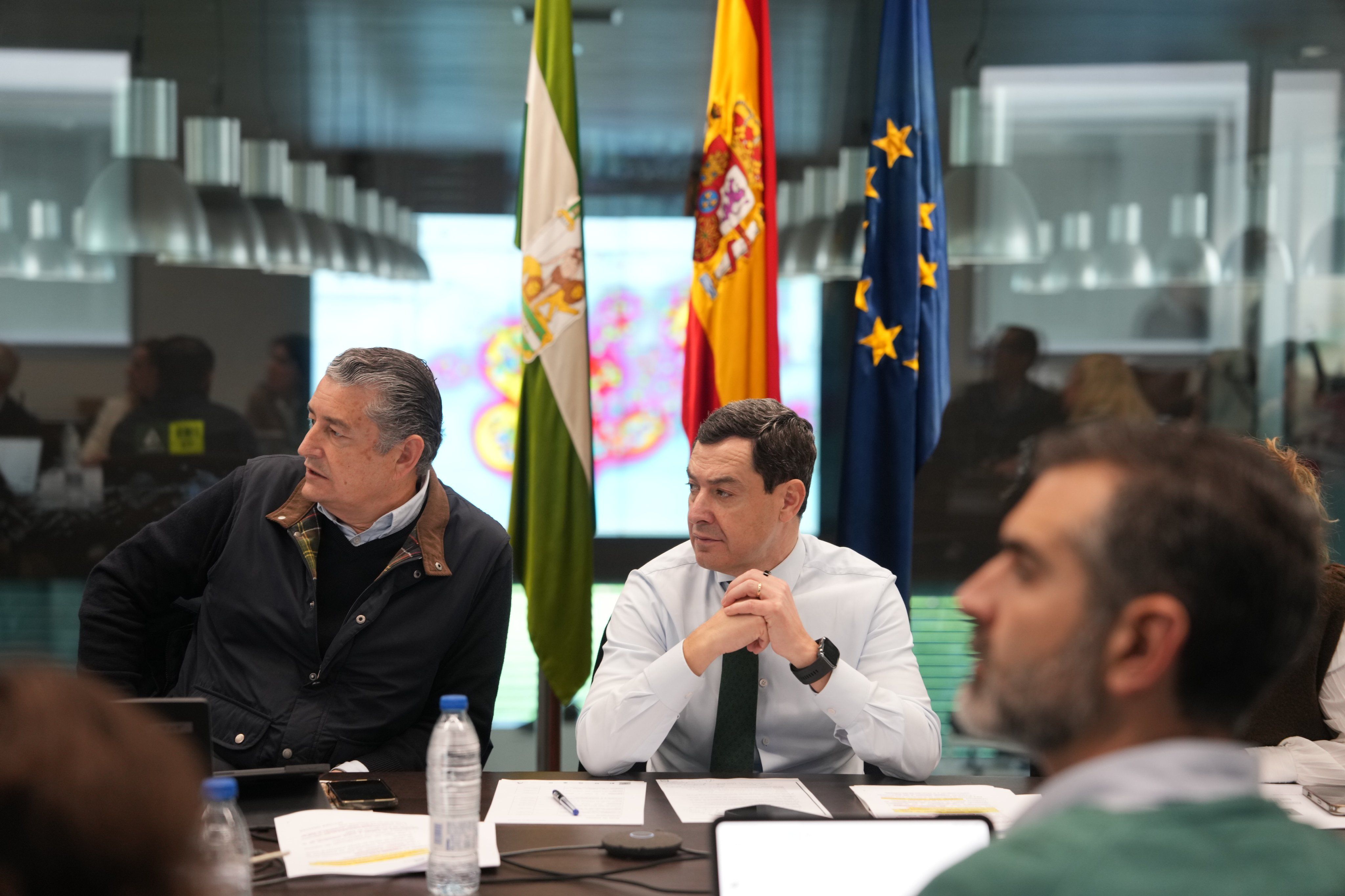 Moreno y Sanz durante la reunión de este martes.