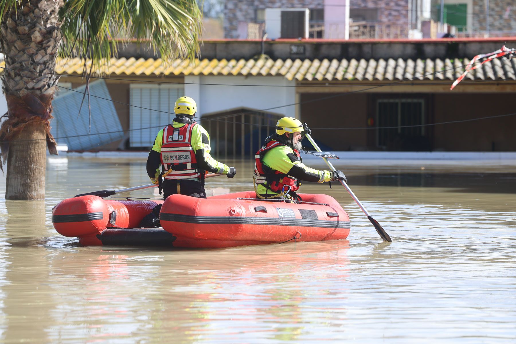 Inundaciones del Guadalete en El Portal, a su paso por Jerez.
