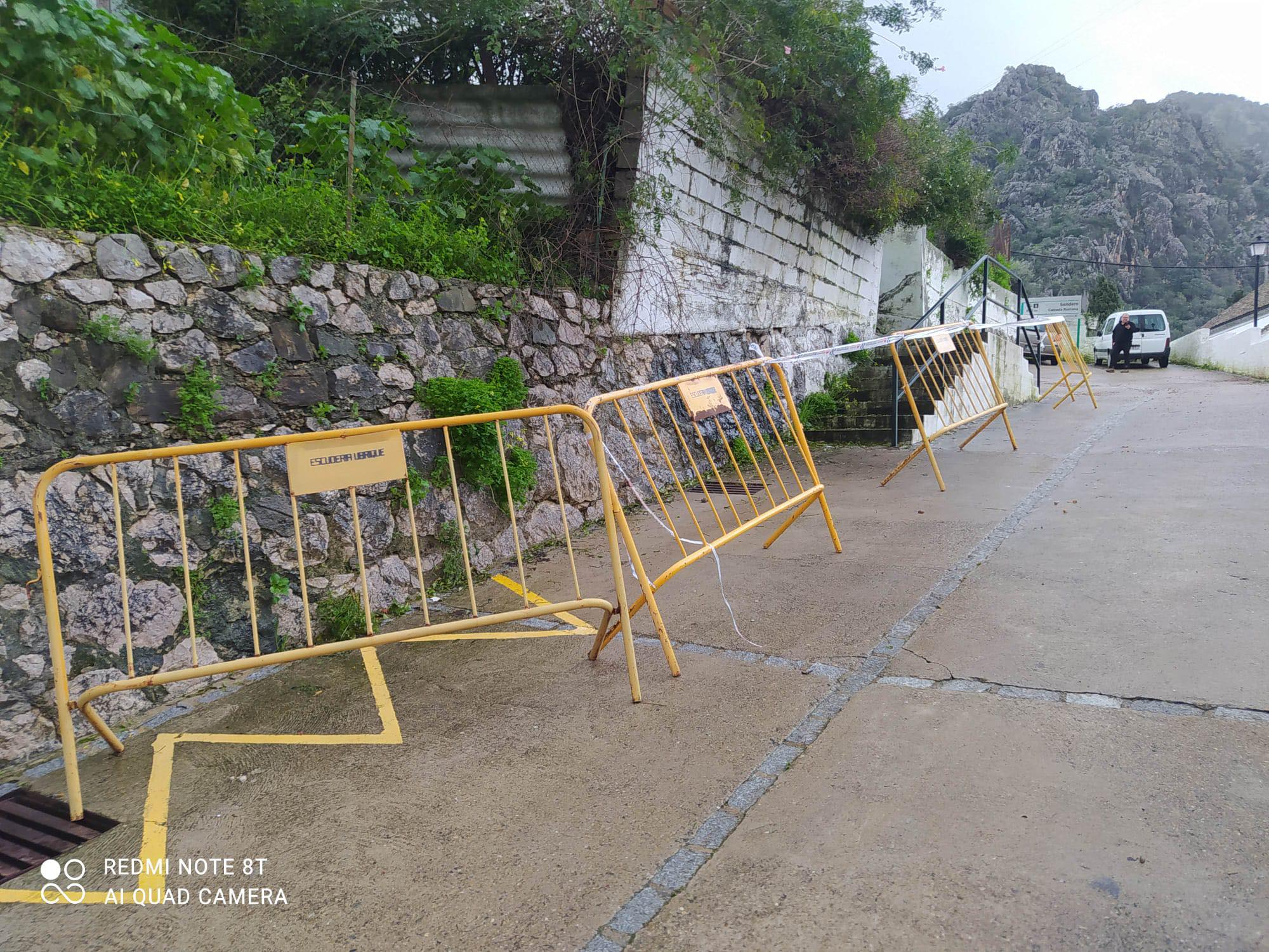 El muro inclinado en Ubrique, en una imagen de Radio Ubrique.