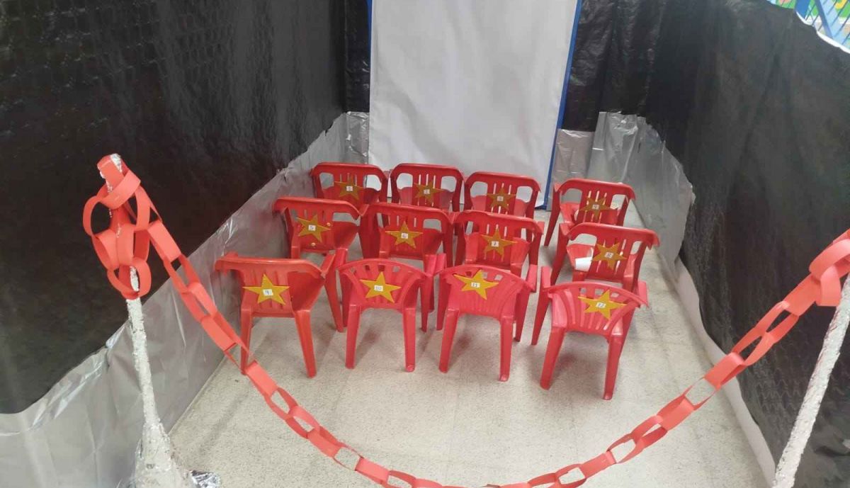 La zona de proyección.