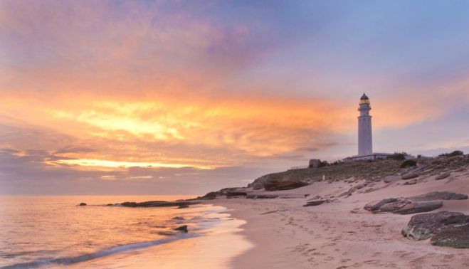 Atardecer en el Faro de Trafalgar.