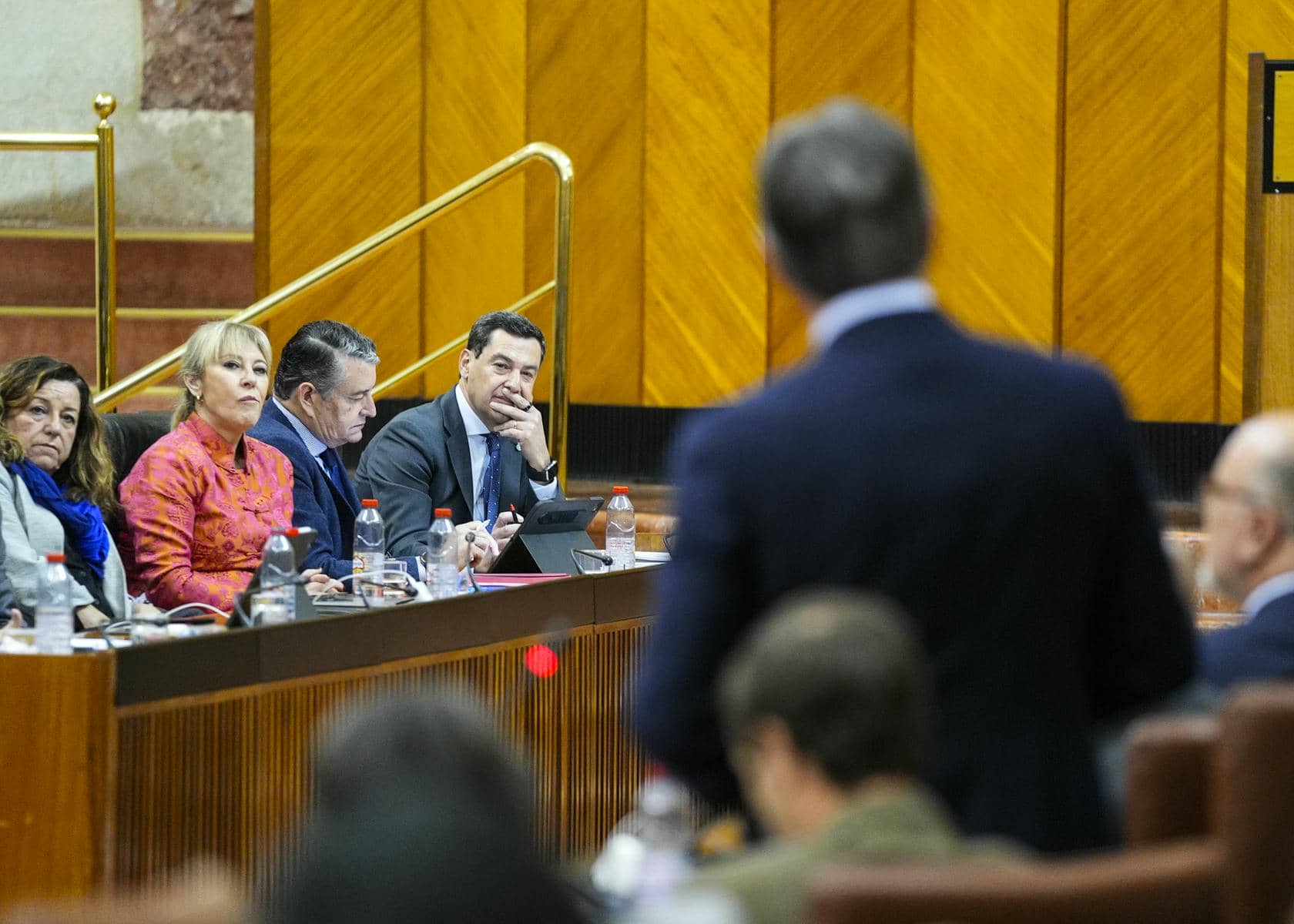 Un momento de la intervención de Manuel Gavira, de Vox, ante Juanma Moreno.