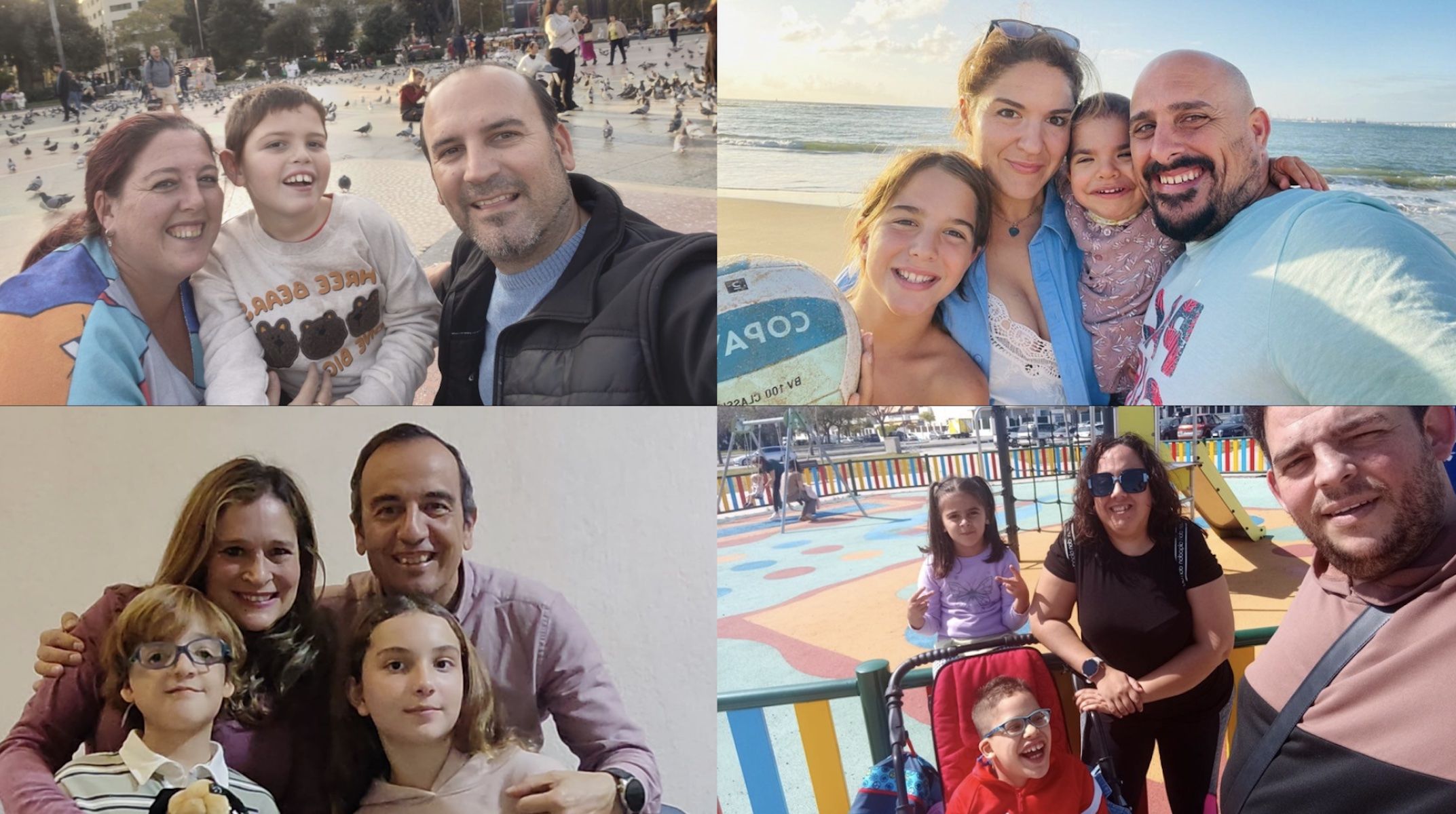 Las cuatro familias con enfermedades raras que protagonizan el documental de Jesús Sotomayor en Jerez, 'Perfectamente imperfectos'.
